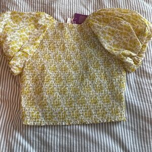 J. Crew Liberty Yellow Floral Blouse